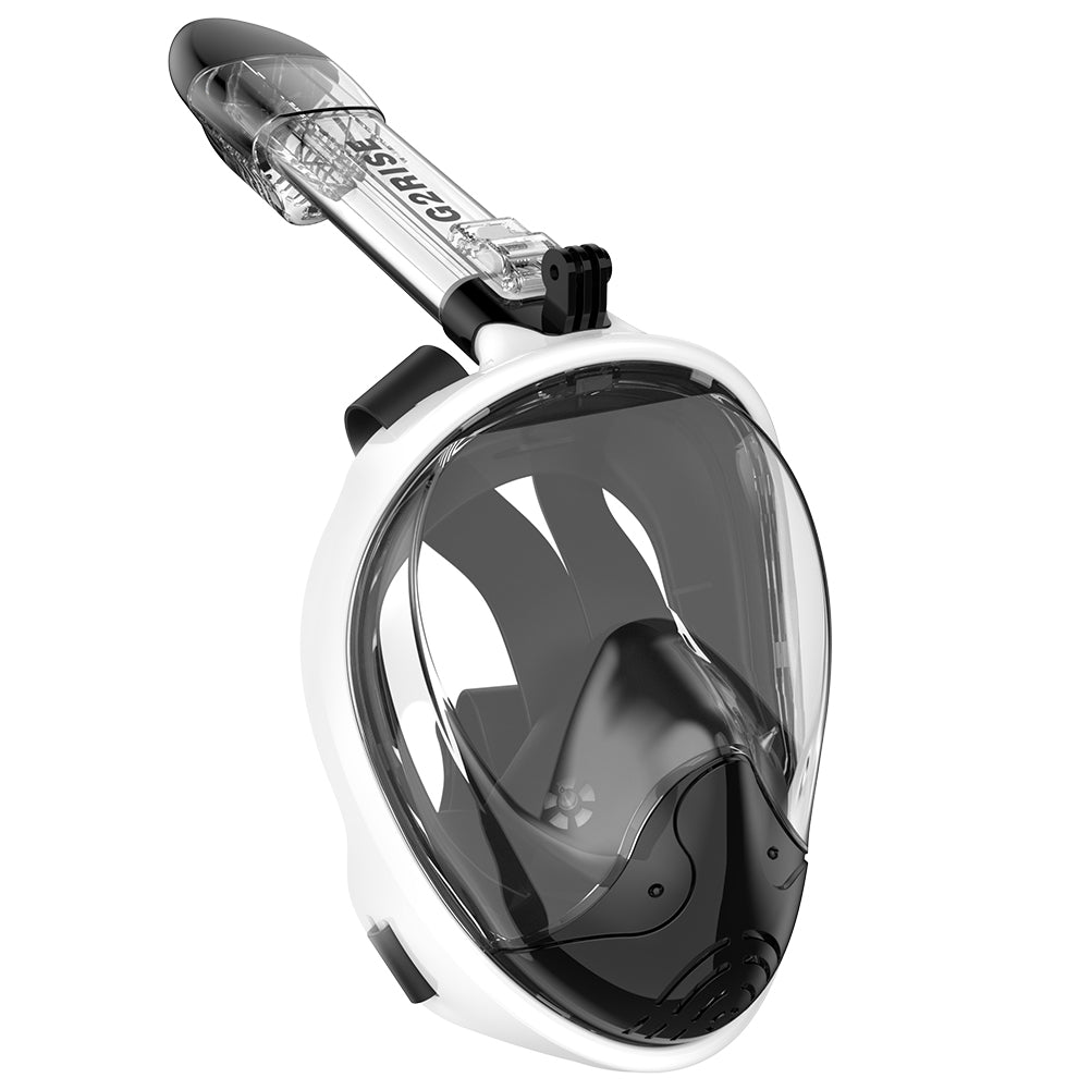 G2RISE white black full face snorkel mask for adults