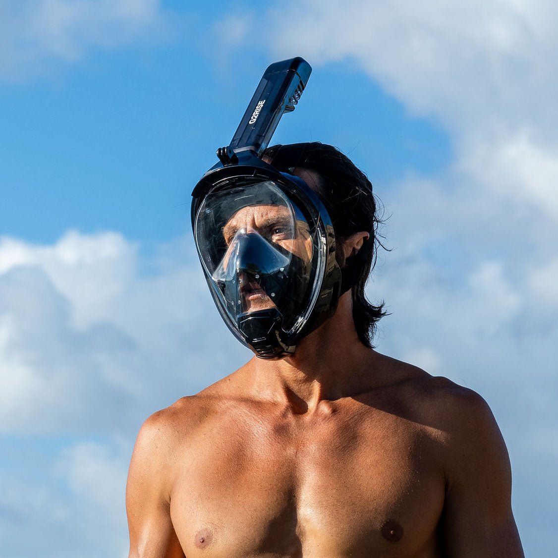 G2RISE SN04 Adult Full Face Snorkel Mask–Black