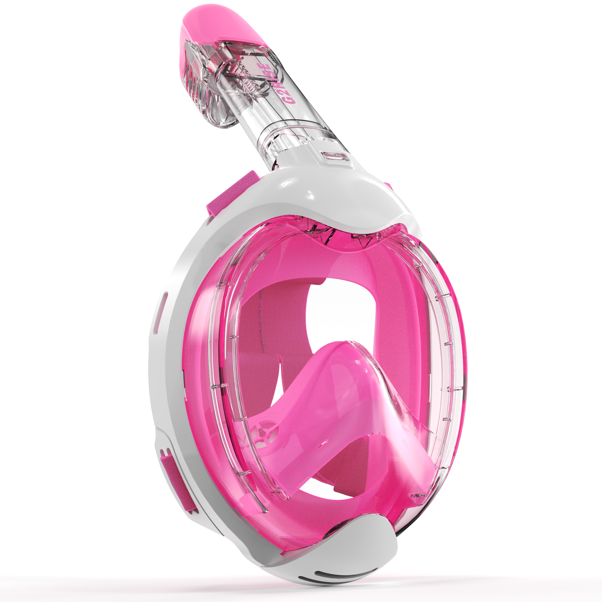 G2RISE Kids Full Face Snorkel Set in pink for underwater adventures.