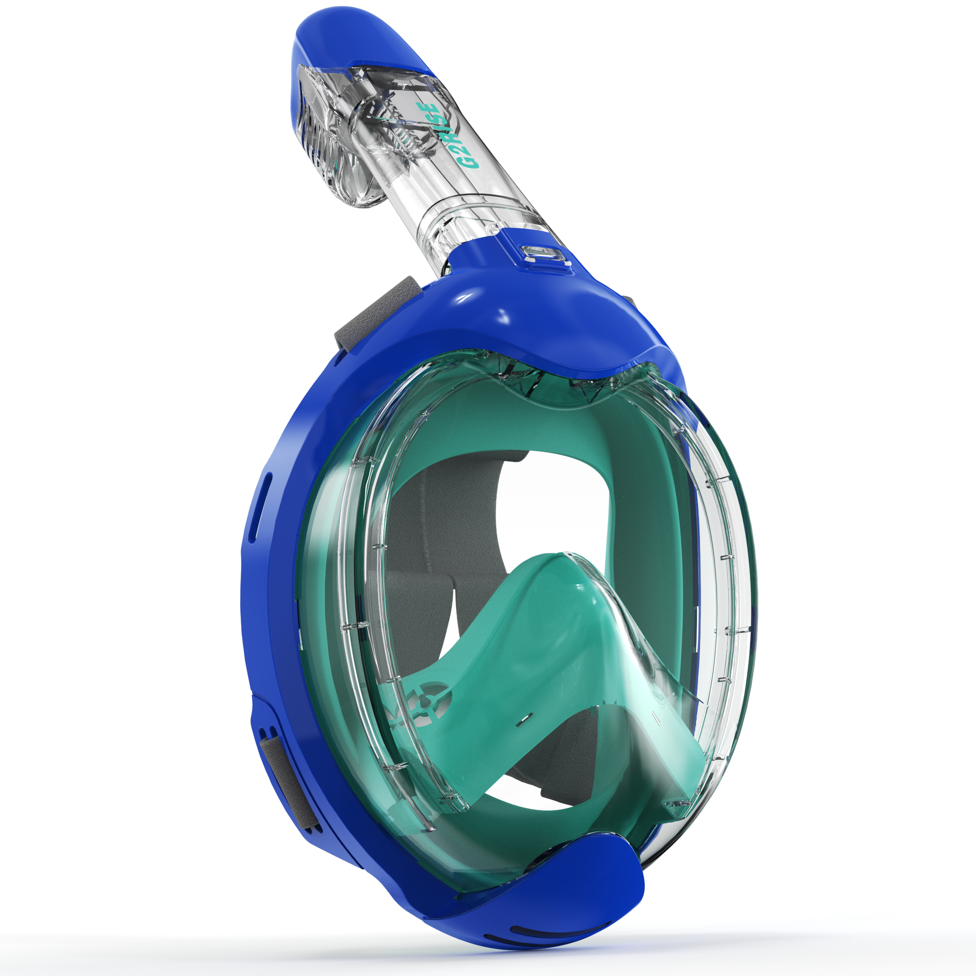 G2RISE Kids Full Face Snorkel Mask in blue with clear lens for underwater exploration