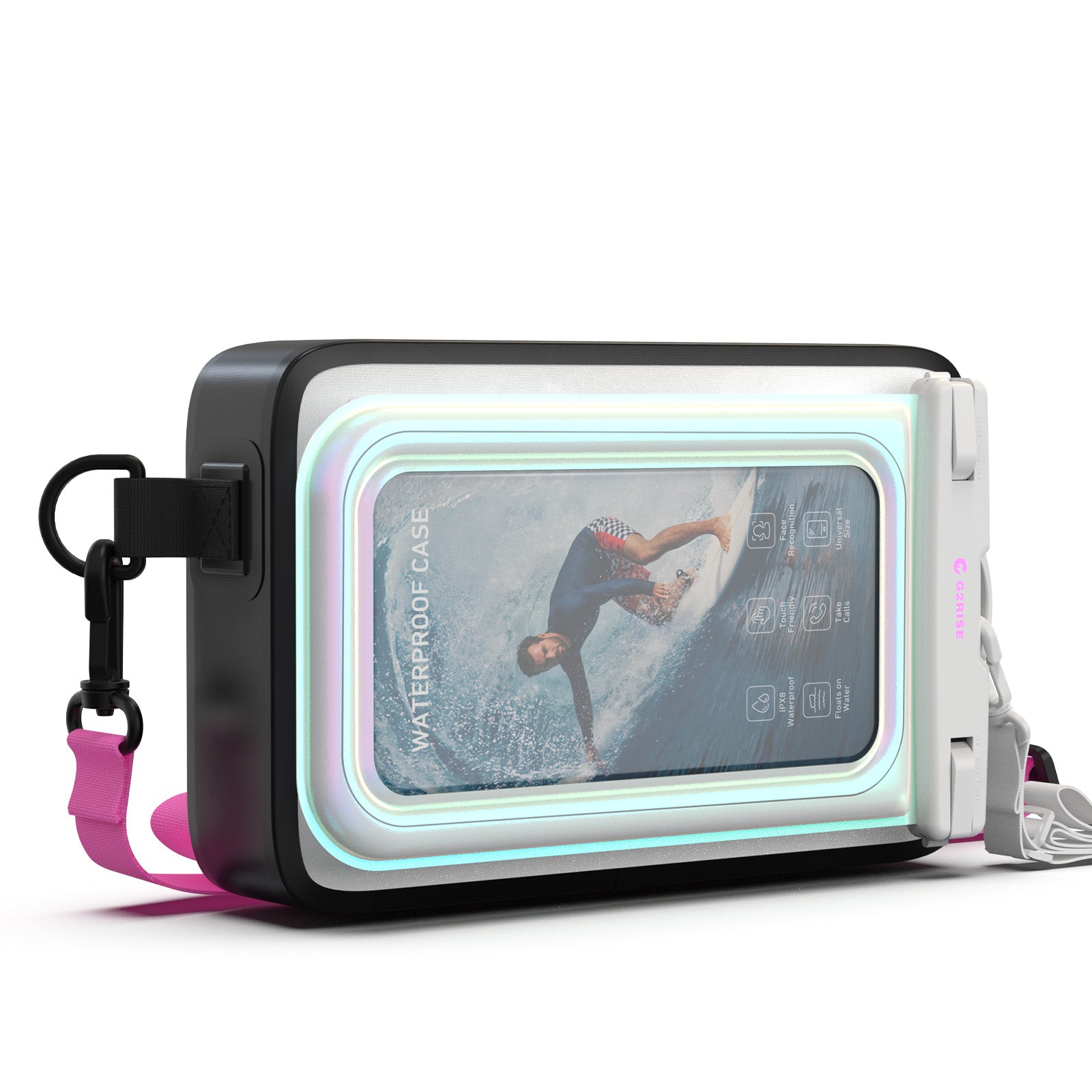 G2RISE Waterproof Dry Bag with Phone pouch-White Rose