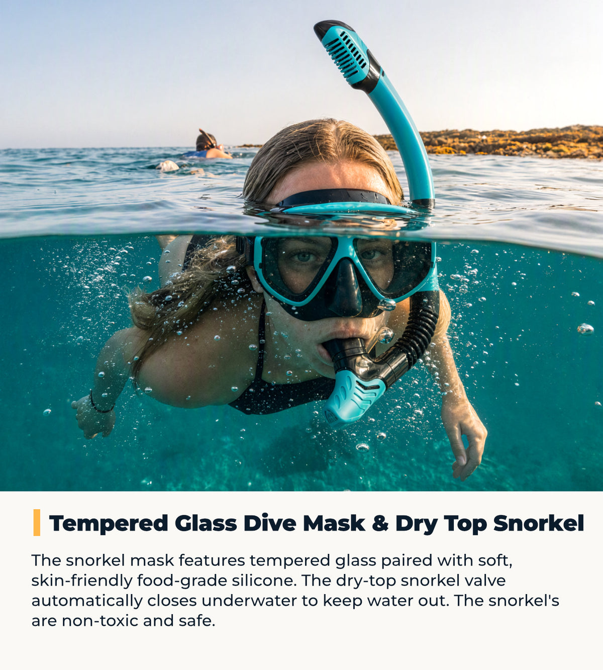 G2RISE Snorkel Set Adults, Mask Fins Snorkel Set with Travel Bag - SN09