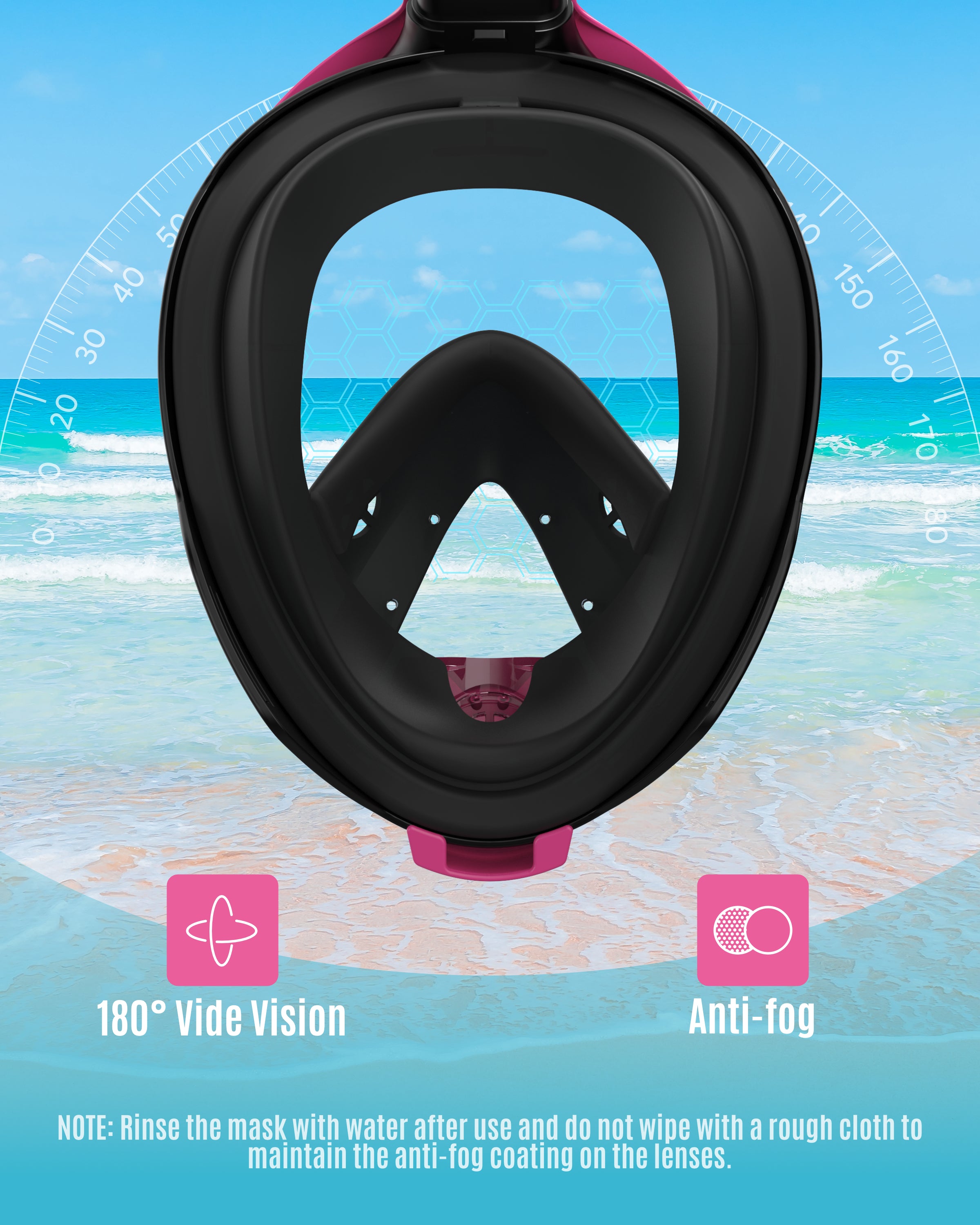 G2RISE SN04 Adult Full Face Snorkel Mask–Black-Green