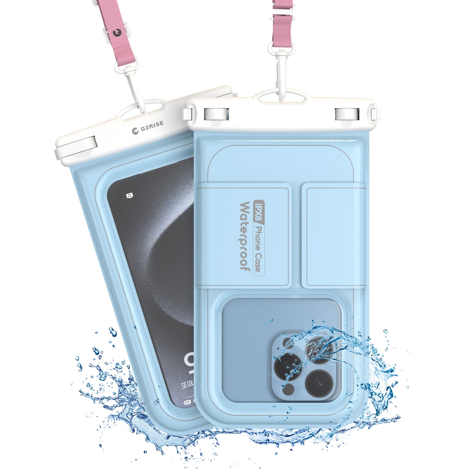 G2RISE IPX8 Waterproof Phone Pouch-Light Blue