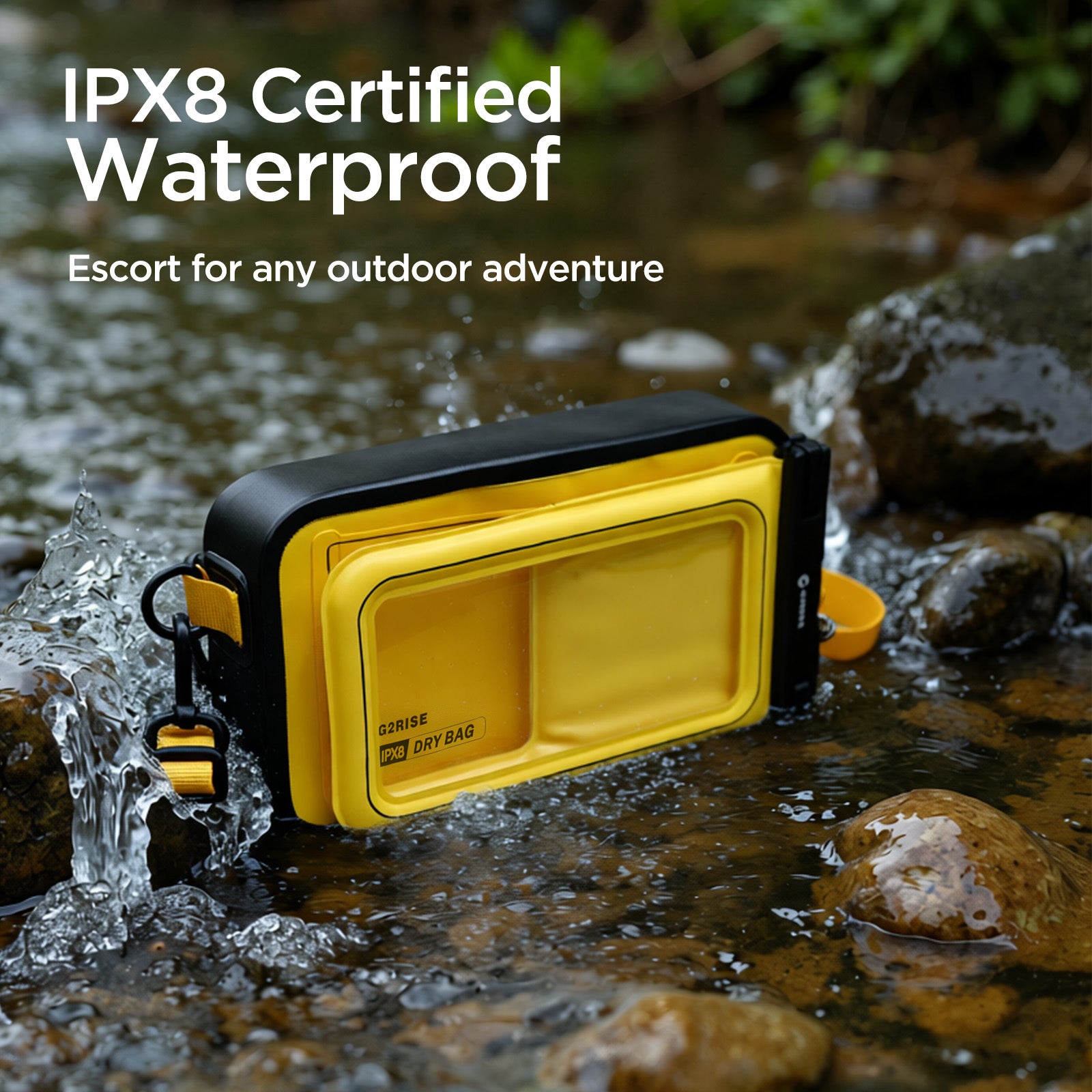 G2RISE Waterproof Dry Bag with Phone pouch-BlackYellow