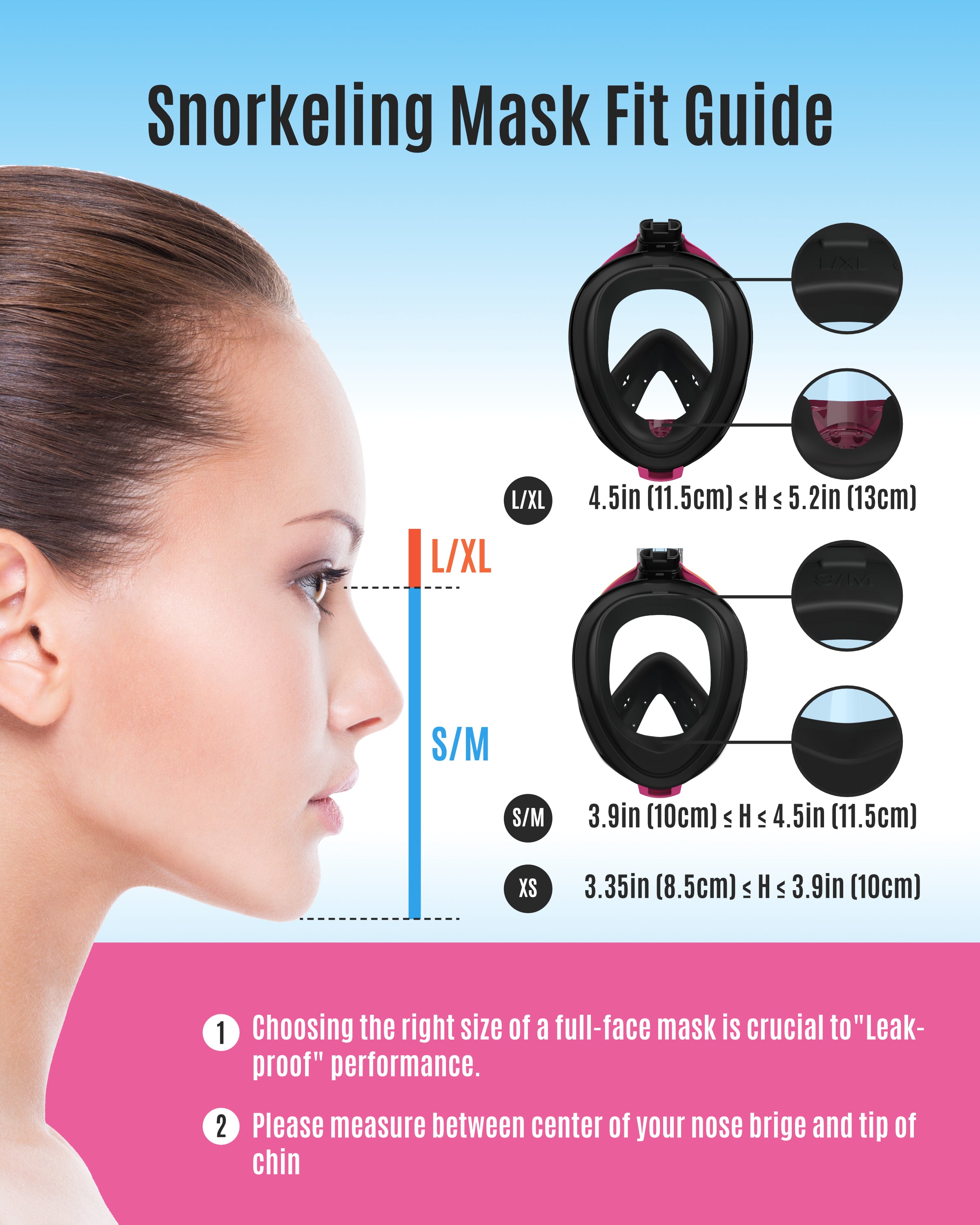 G2RISE SN04 Adult Full Face Snorkel Mask–Black-Green