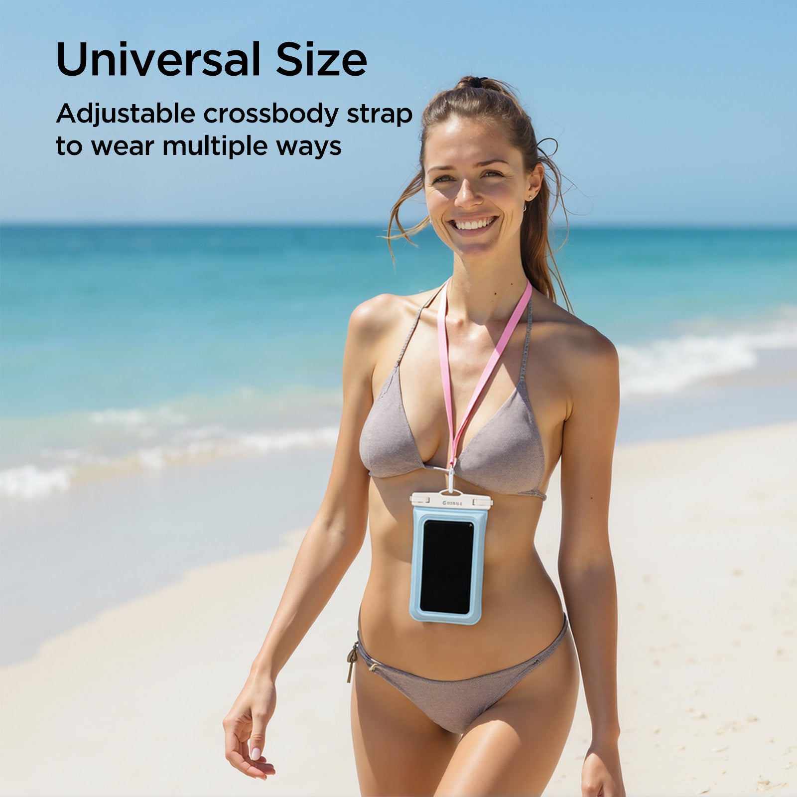 G2RISE IPX8 Waterproof Phone Pouch-Light Blue