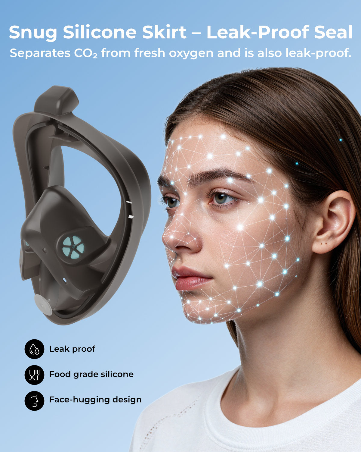 G2RISE Full Face Snorkel Mask Adult for Men and Women SN08
