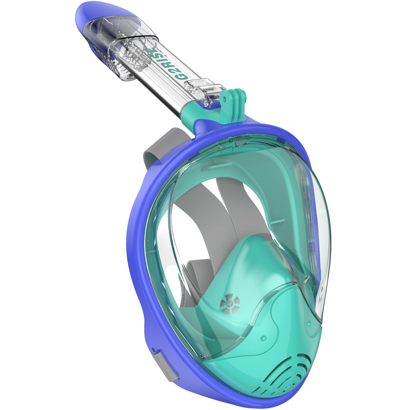 G2RISE blue-green full face snorkel mask with panoramic view
