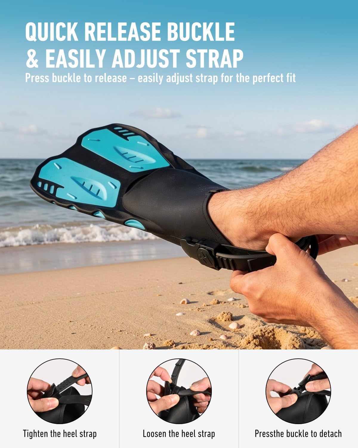 G2RISE Snorkel Fins, Adult Swim Fins for Travel