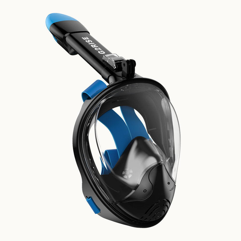 Full Face Snorkel Mask Adults-G2RISE SN01 Black-Blue
