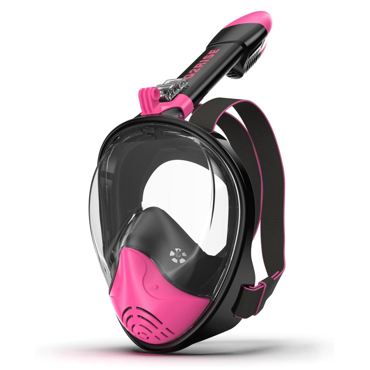 Full Face Snorkel Mask Adults-G2RISE SN01 Pink-Black