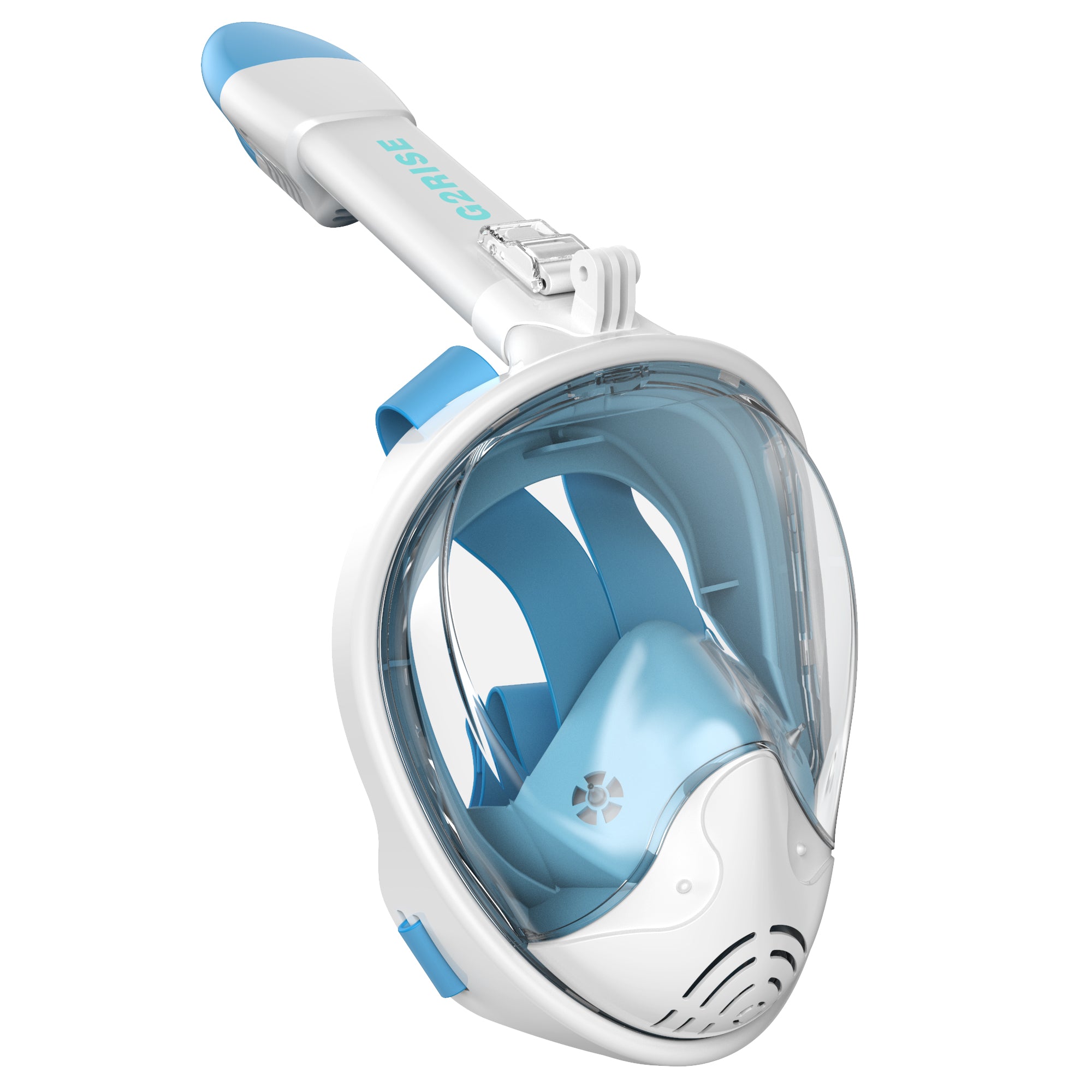 Full Face Snorkel Mask Adults-G2RISE SN01 White-Blue