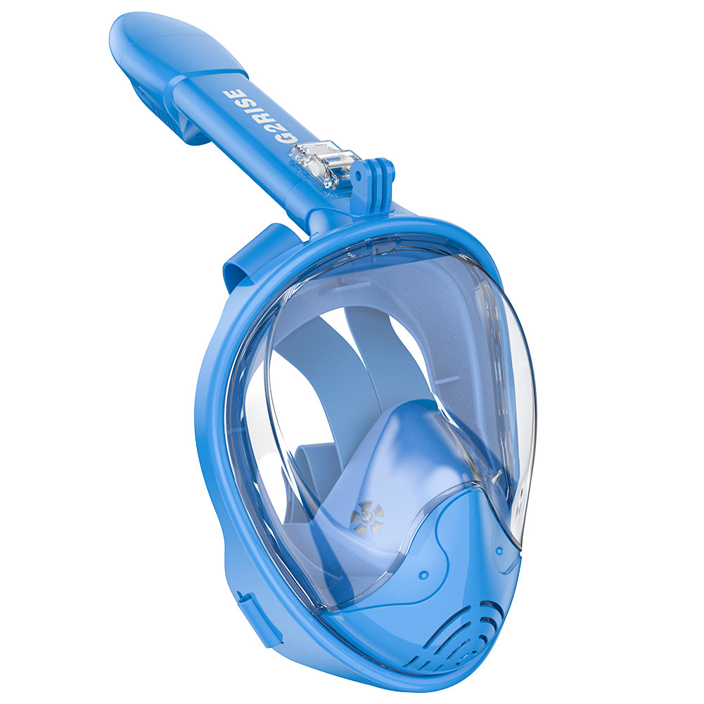 Full Face Snorkel Mask Adults-G2RISE SN01 White-Blue