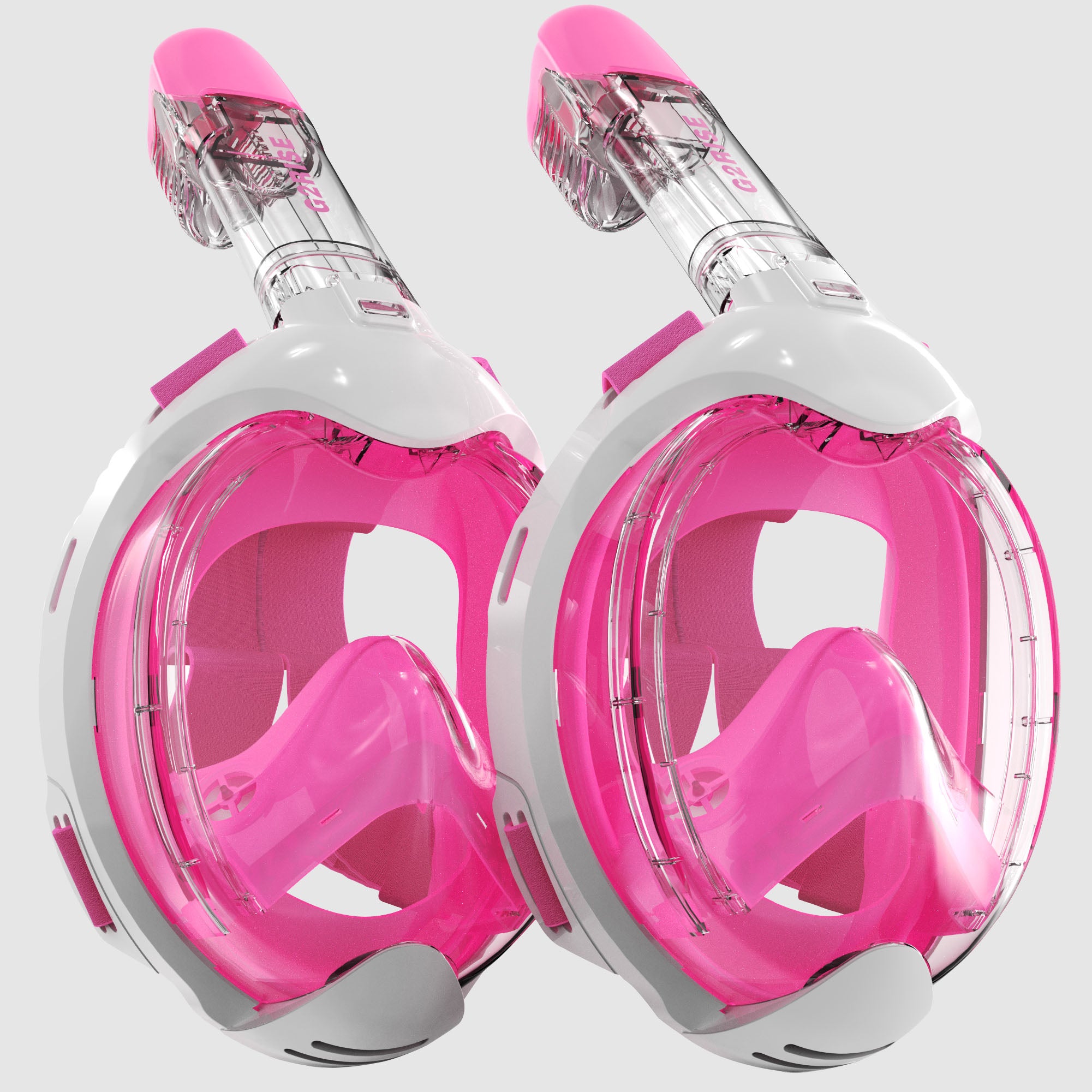 G2RISE Kids Snorkel Mask Full Face Snorkel Set-SN03 White-Pink