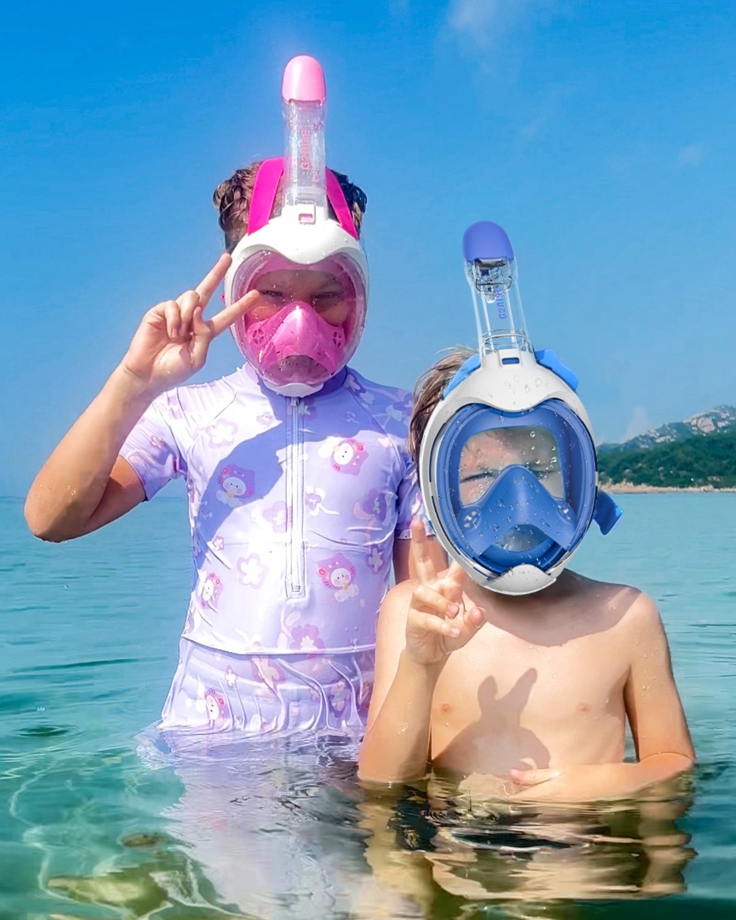 G2RISE Kids Snorkel Mask Full Face Snorkel Set-SN03