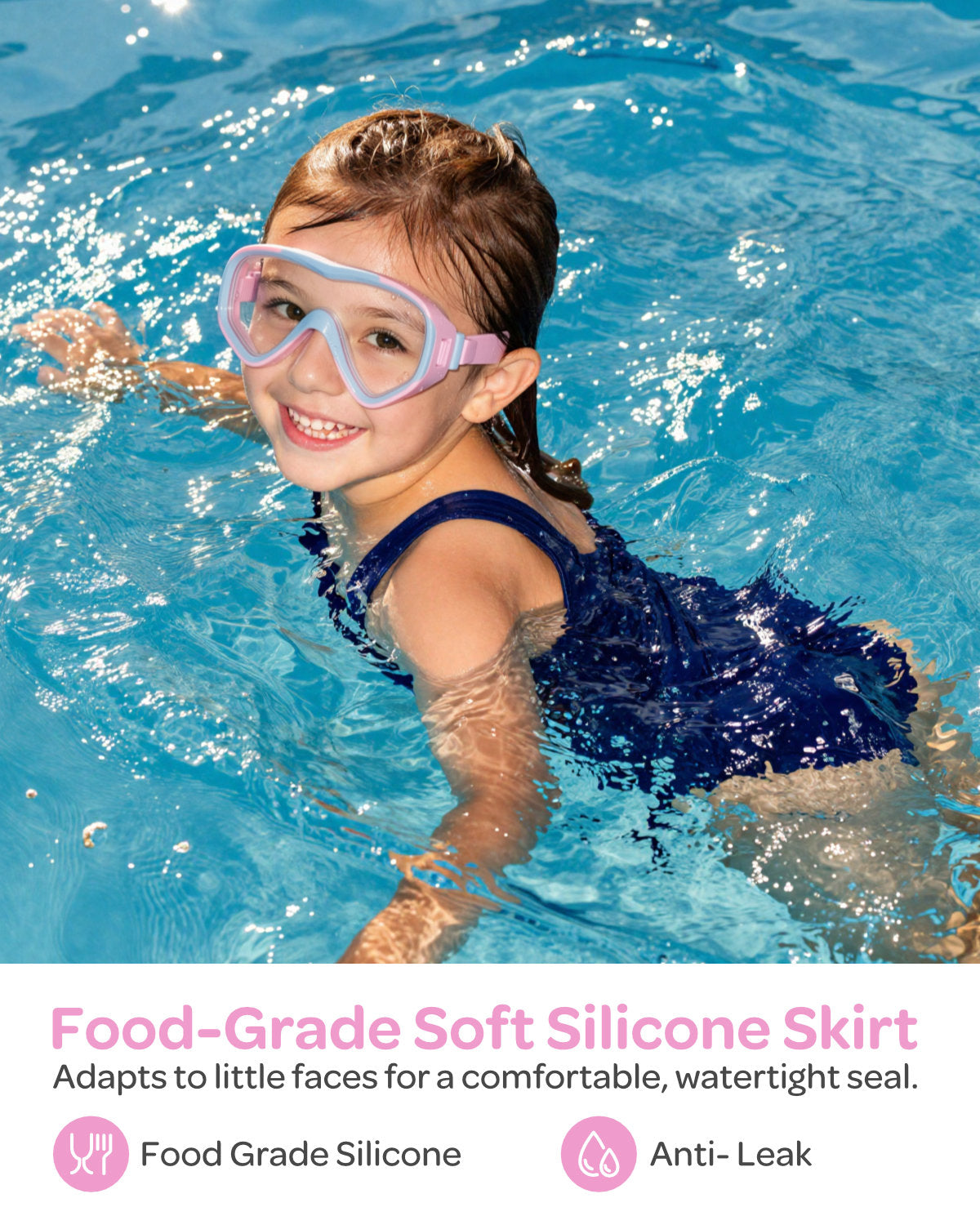 G2RISE Kids Goggles with Nose Cover, Kids Swimming Mask 3-15