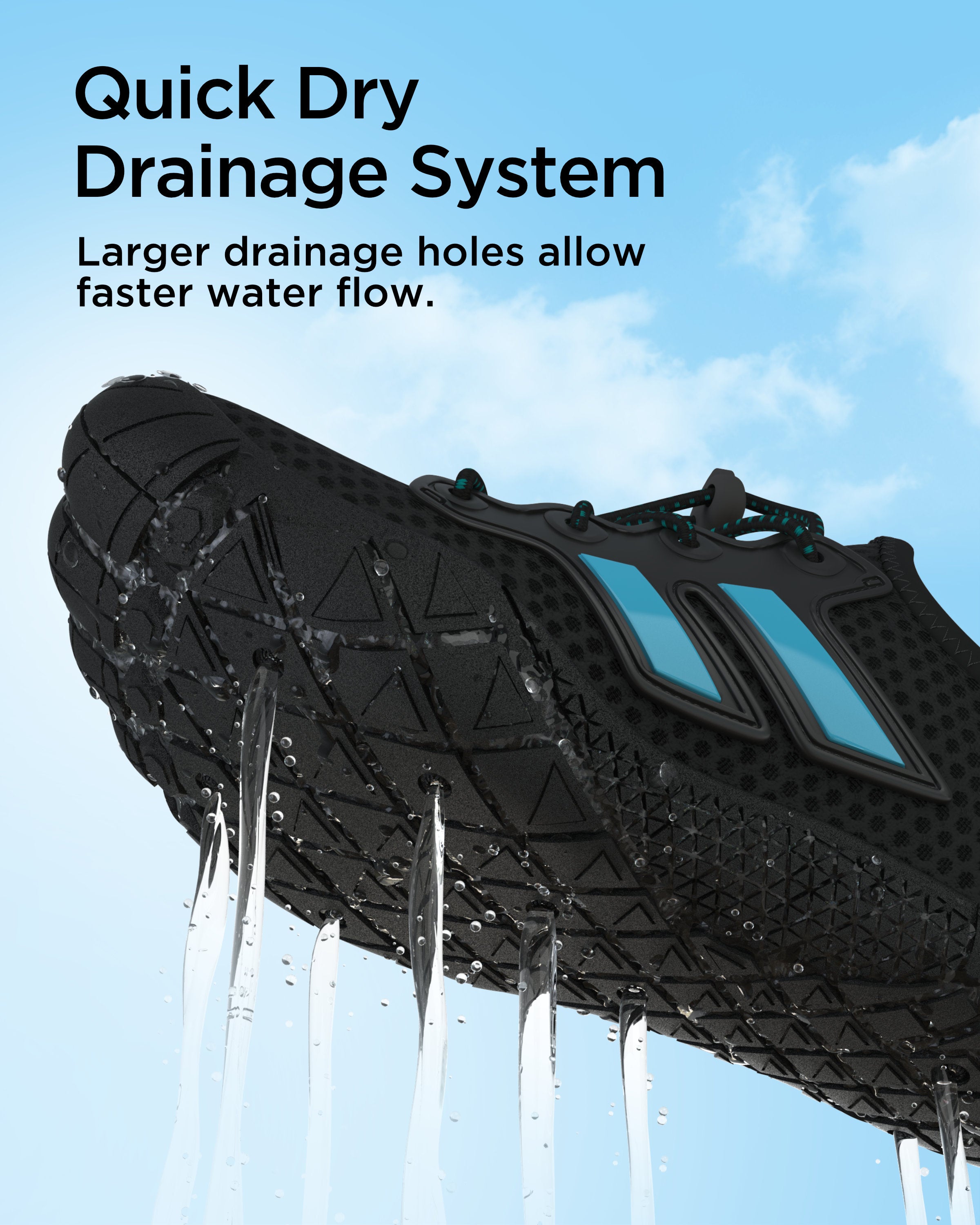 G2RISE Quick-Dry Water Shoes – Beach, Pool & Sports-Black Blue