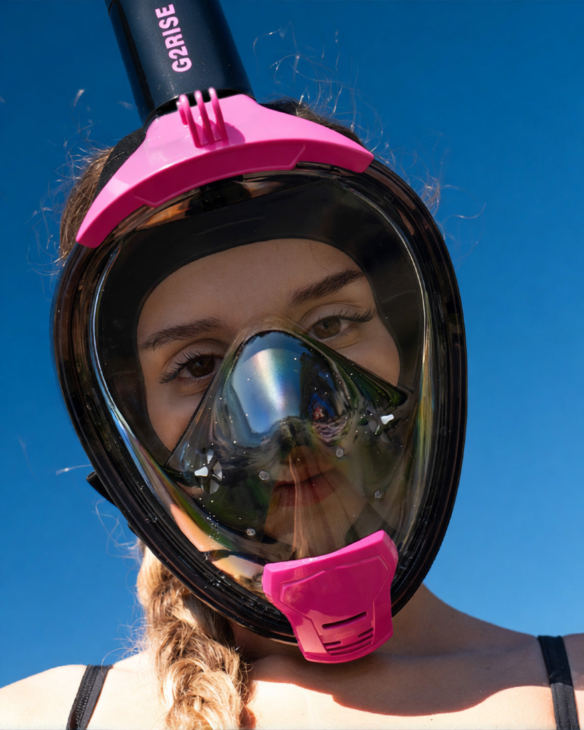 G2RISE SN04 Adult Full Face Snorkel Mask–Black-Green