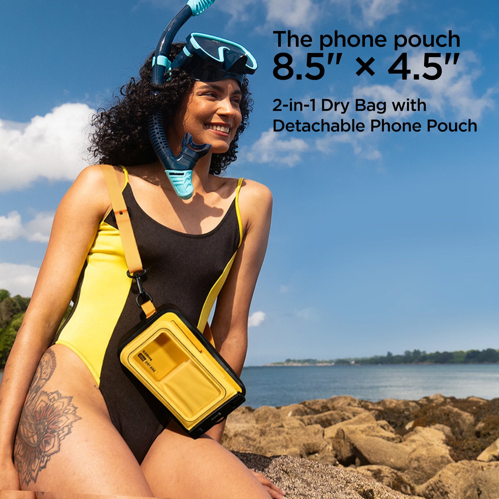 G2RISE Waterproof Dry Bag with Phone pouch-BlackYellow