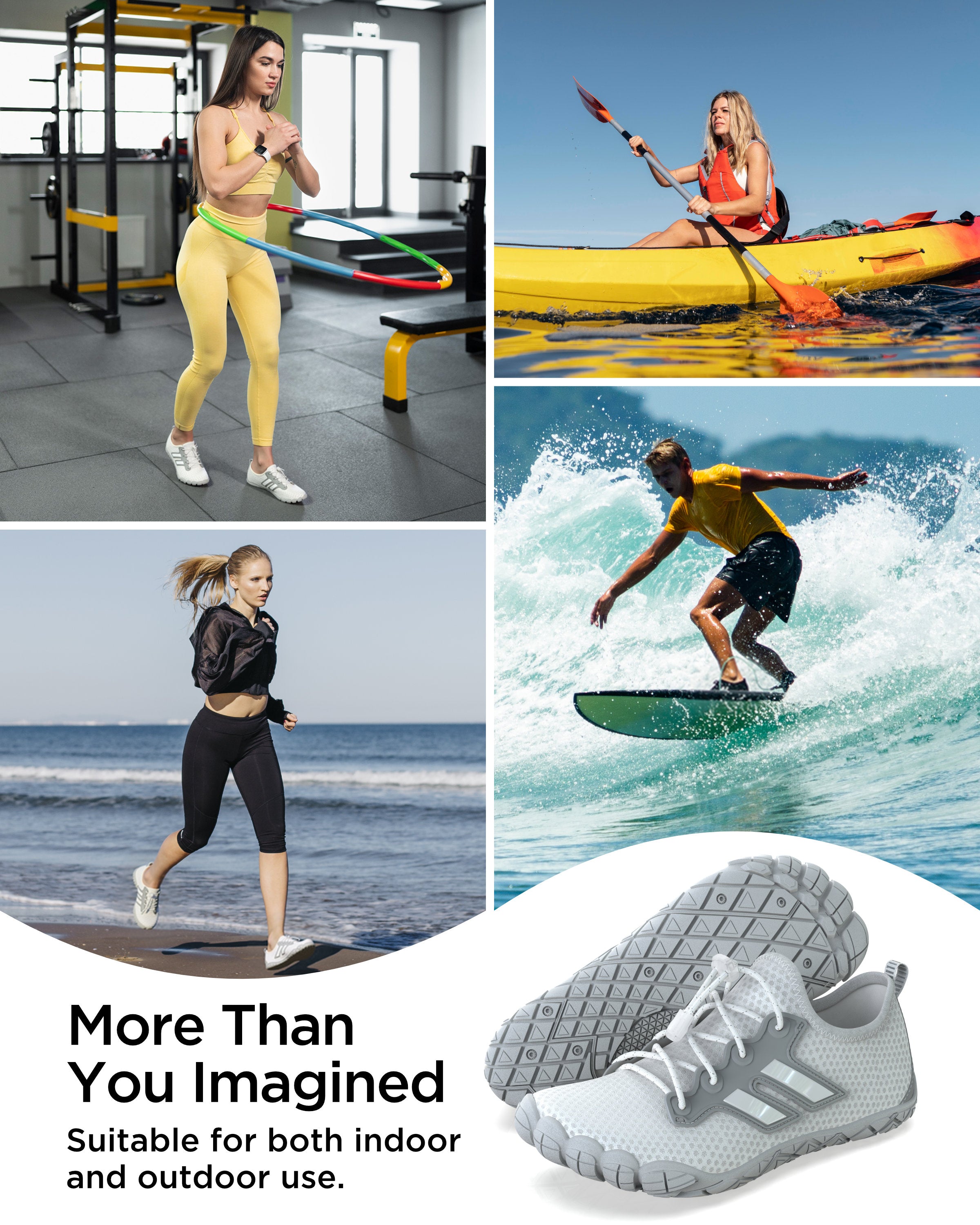 G2RISE Quick-Dry Water Shoes – Beach, Pool & Sports-White