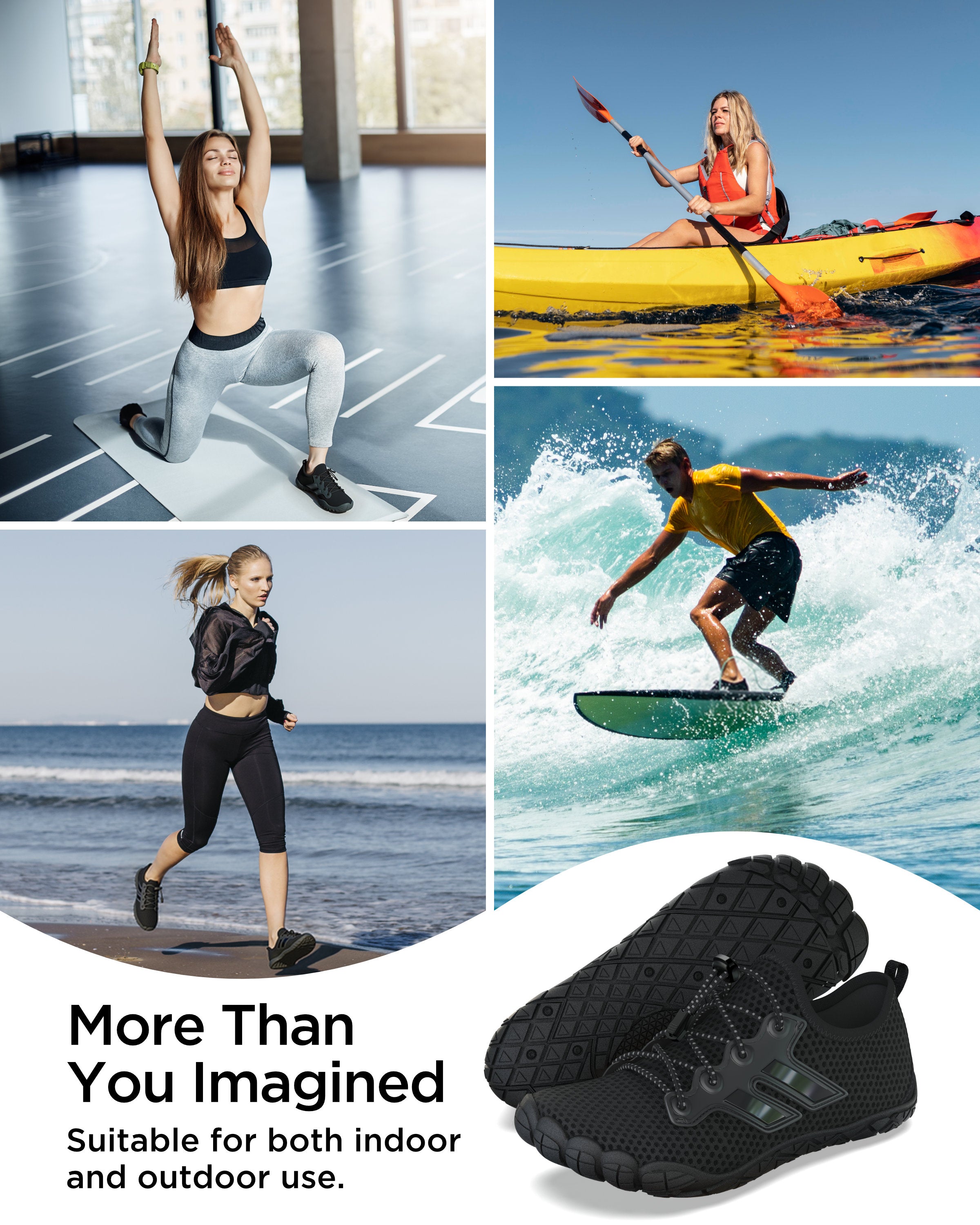G2RISE Quick-Dry Water Shoes – Beach, Pool & Sports-Black
