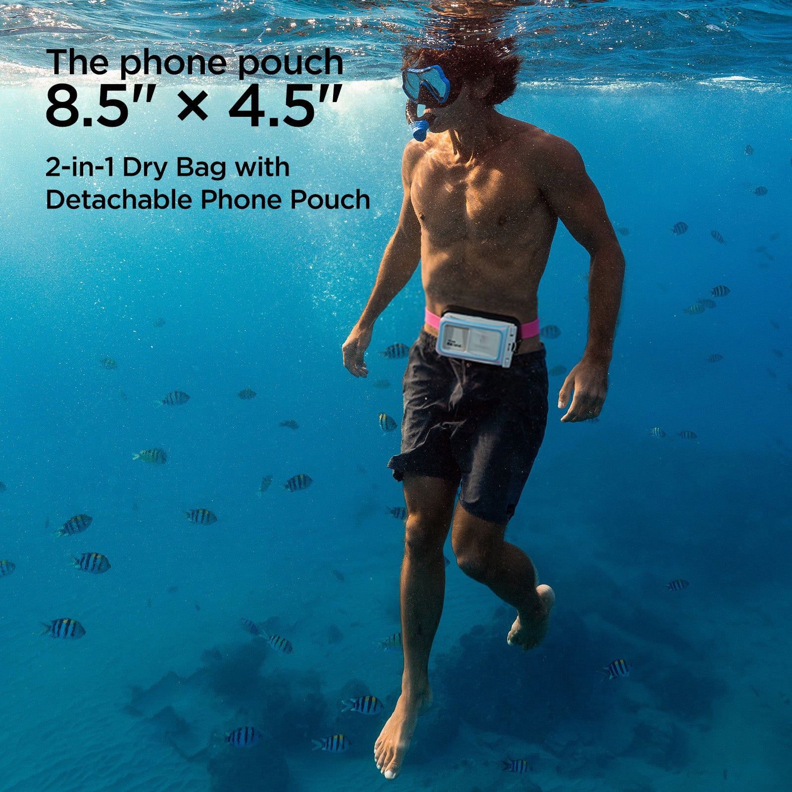 G2RISE Waterproof Dry Bag with Phone pouch-White Rose