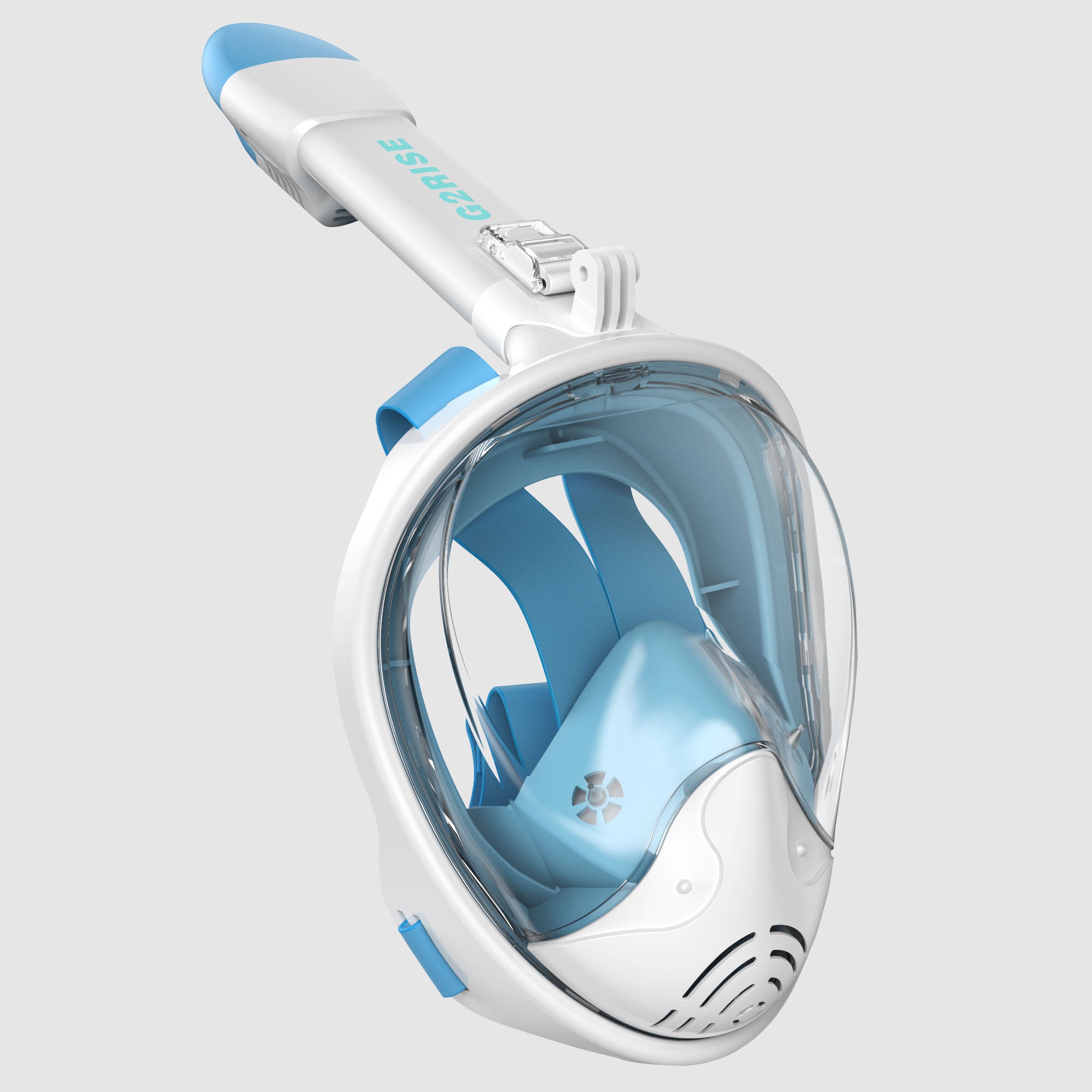 Full Face Snorkel Mask Adults-G2RISE SN01 White-Blue