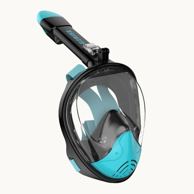 Full Face Snorkel Mask Adults-G2RISE SN01 Black-Green