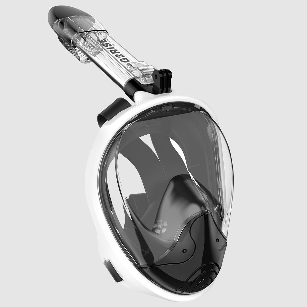 Full Face Snorkel Mask Adults-G2RISE SN01 White Black